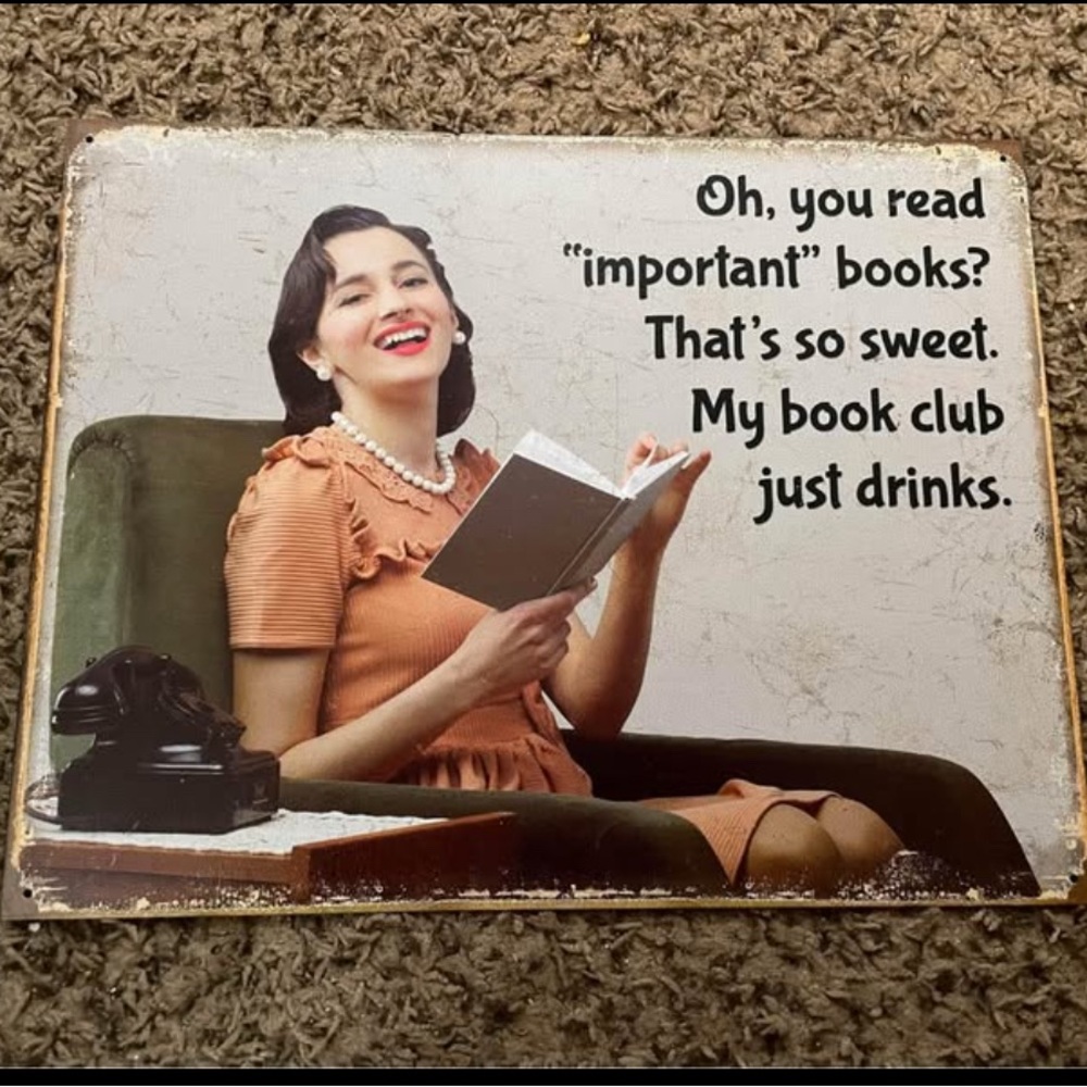 Retro “Book club” Metal Sign